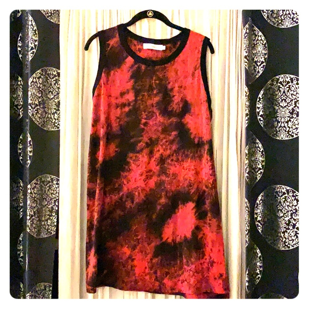 Black and red tie dye tank shirt/dress